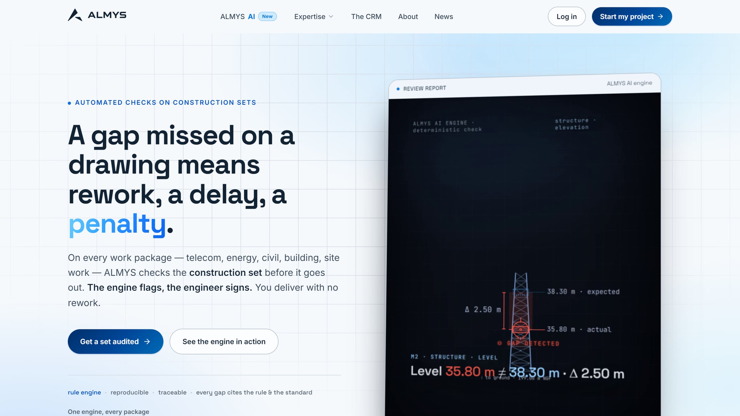 The homepage, with the checker in a live demo